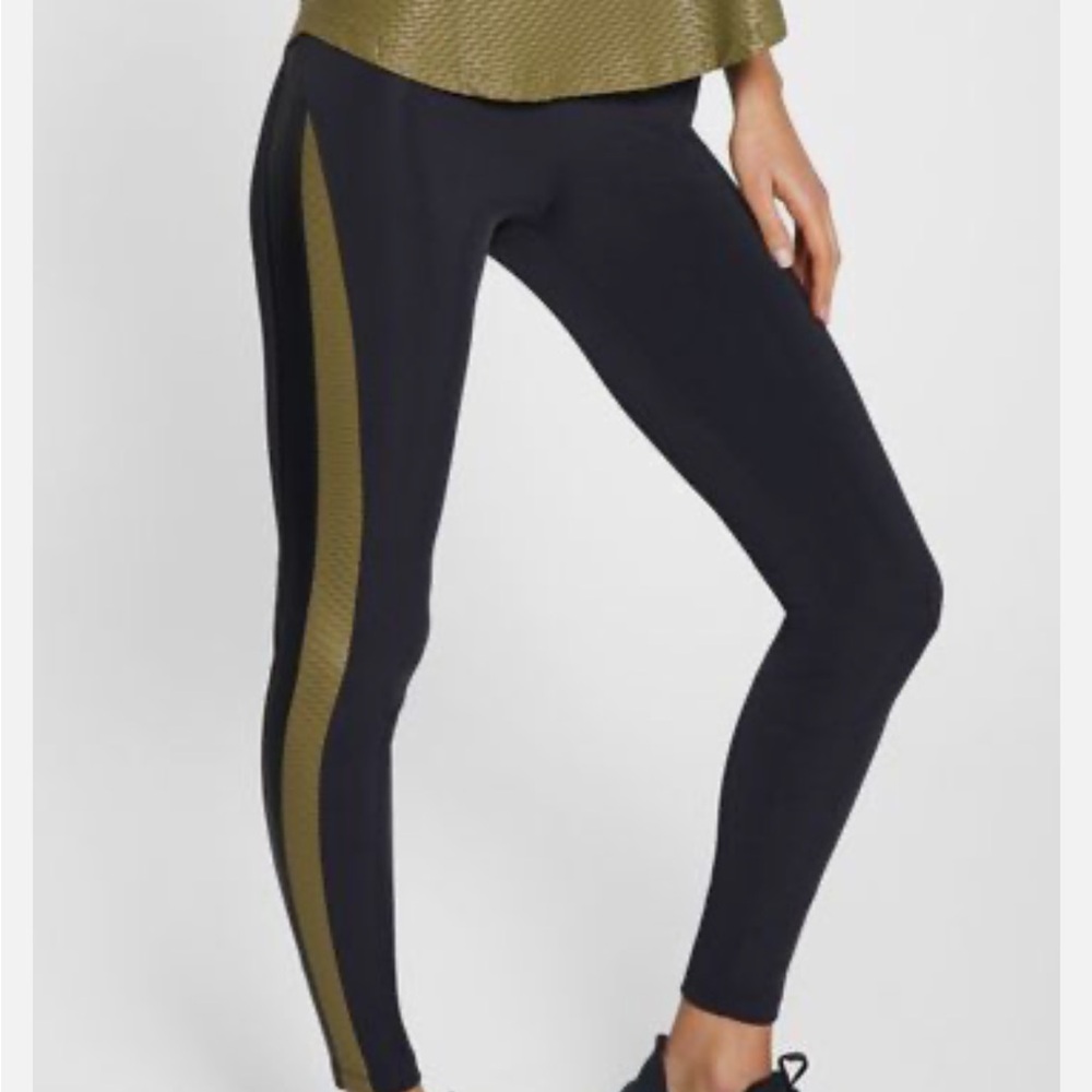 KORAL Brand Black and Gold Tide Blackout High Rise Leggings | Size Small, 27”